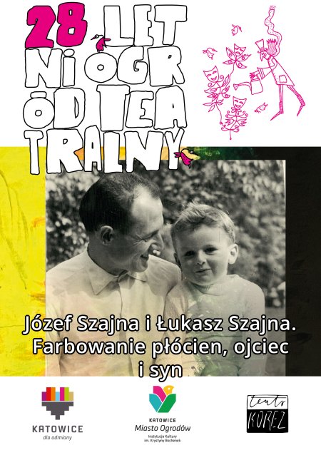 Józef Szajna i Łukasz Szajna. Farbowanie płócien, ojciec i syn